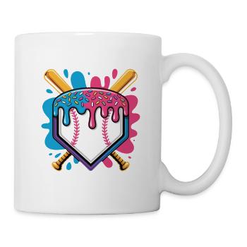 Baseball Home Plate Mit Eiscreme Streuseln - Tasse - Weiß - Rechts