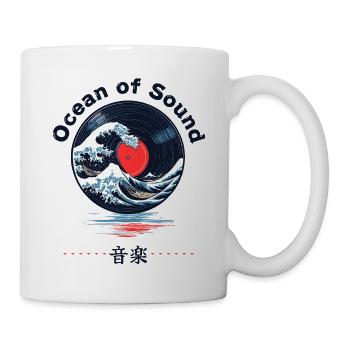Ocean of Sound – Japan Welle Vinyl Design - Tasse - Weiß - Rechts