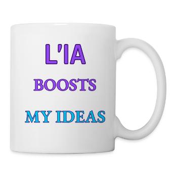 L’IA stimule mes idées – une typographie néon audacieuse - Mug blanc - blanc - Droite