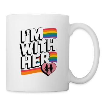 I'M WITH HER Pride Rainbow - Mug - white - Right