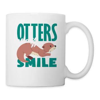 Sea Otter Cartoon Make Me Smile - Mug - white - Right