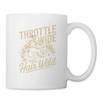 Accélérateur large cheveux sauvage quad conducteur de VTT tout-terrain - Mug blanc - blanc - Droite