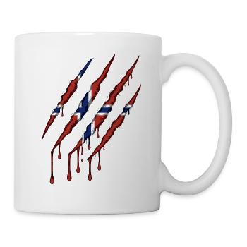 Norway Claw Norge Flag Scratch Mark - Mug - white - Right