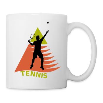 Tennis Player on Green Orange Triangle - Mug - white - Right