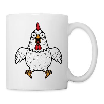Lustiges verrücktes Huhn  - Tasse - Weiß - Rechts