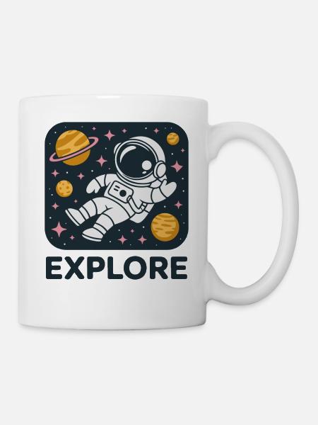 Space Astronaut erkunden - Tasse - Weiß