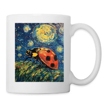 Coccinelle Van Gogh Style Nuit étoilée - Mug blanc - blanc - Droite