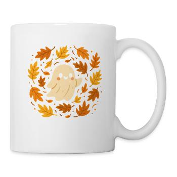 Herbstgeist zwischen Blättern - Tasse - Weiß - Rechts