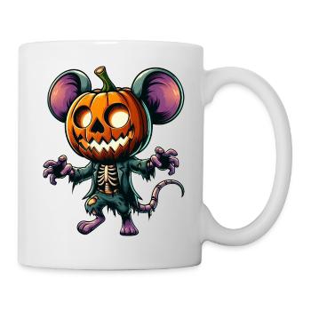 Cute Halloween Pumpkin Mouse Rat Cartoon Hat - Mug - white - Right