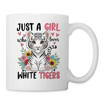 Fille Tigres avec Coeur de Fleur - Mug blanc - blanc - Droite