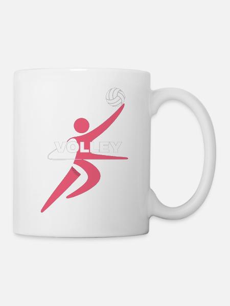 Modernes Volleyball Training Shirt - Tasse - Weiß
