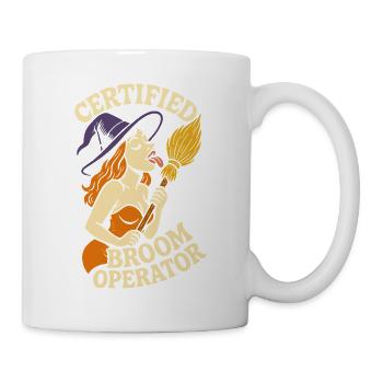 Certified Broom Operator Funny witch Halloween - Mug - white - Right