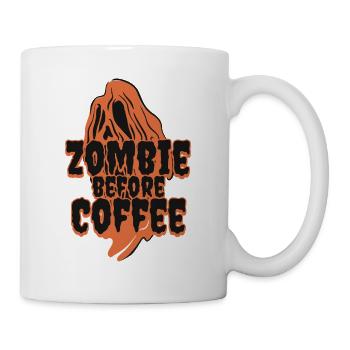 Zombie Before Coffee – Halloween Coffee Saying - Mug - white - Right