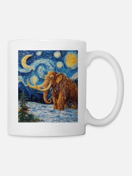 Mammut Van Gogh Starry Night - Tasse - Weiß