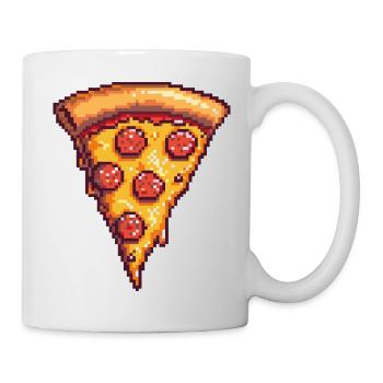 Tranche de pizza Pixel - Mug blanc - blanc - Droite