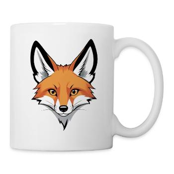 Fuchs Kopf Illustration - Tasse - Weiß - Rechts