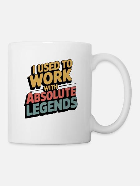 Drôle Rétro Avec Legend Je Travaillais - Mug blanc - blanc