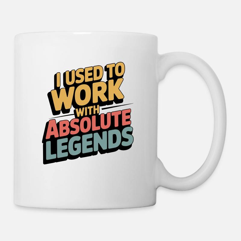 Drôle Rétro Avec Legend Je Travaillais - Mug blanc - blanc