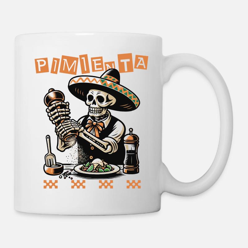 Mariachi Pfeffer Totenkopf - Tasse - Weiß