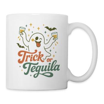 Trick Or Tequila Funny Halloween Ghost Party - Mug - white - Right