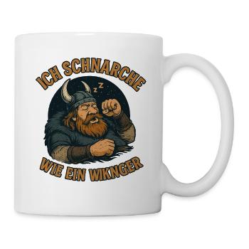 Ich schnarche wie ein Wikinger - Tasse - Weiß - Rechts