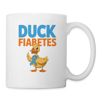 Duck Fiabetes Duck Diabetes Awareness Blue Ribbon - Mug blanc - blanc - Droite