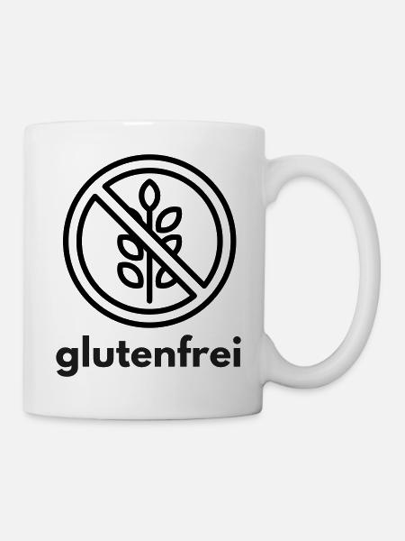 Glutenfrei Logo Schwarz - Tasse - Weiß