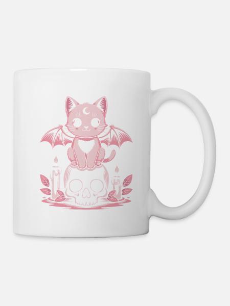 Kawaii Pastel Goth Katze - Tasse - Weiß