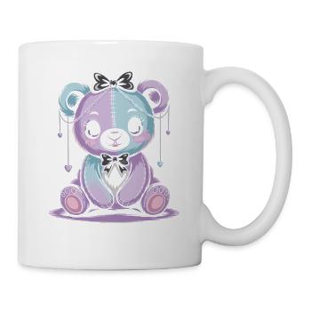 Kawaii Pastel Goth Geflickter Bär - Tasse - Weiß - Rechts