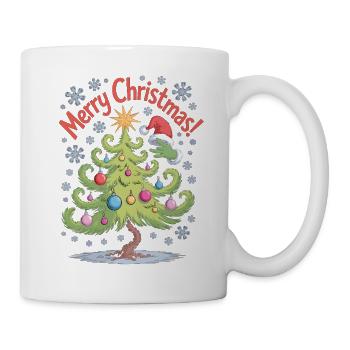 Chemise de Noël drôle – Sapin de Noël avec des boules de Noël - Mug blanc - blanc - Droite