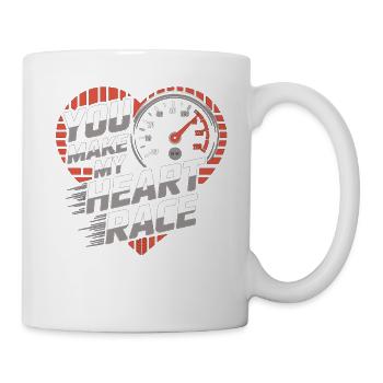 Rennsport Herz Shirt – Liebe und Geschwindigkeit - Tasse - Weiß - Rechts