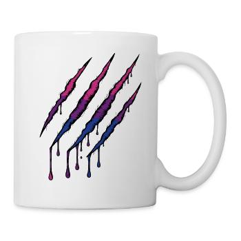 Bi Pride Claw - Bisexual Flag Scratch Mark - Mug - white - Right