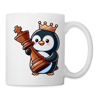 Mignon pingouin Chess Piece Checkers King Cartoon Game - Mug blanc - blanc - Droite
