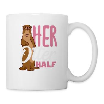 Sea Otter Cartoon Her Otter Half - Mug - white - Right