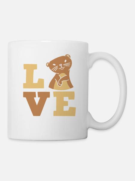 Seeotter Cartoon Liebe - Tasse - Weiß