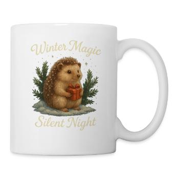 Winterzauber – Stille Nacht mit Igel - Tasse - Weiß - Rechts