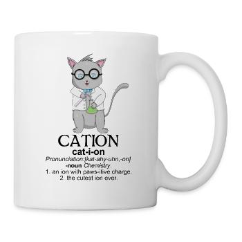 T-shirt Cation Science Chat – T-shirt Drôle de Chimie - Mug blanc - blanc - Droite