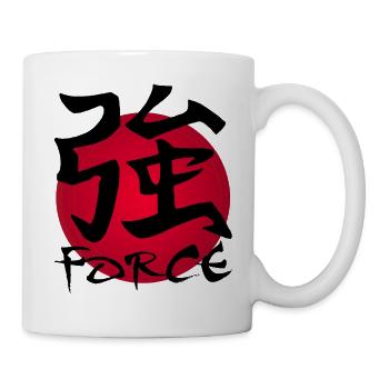 The word force in Japanese (black) - Mug - white - Right