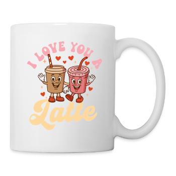 I Love You A Latte Cute Coffee Wortspiel - Tasse - Weiß - Rechts