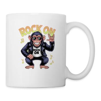  Rock On Affe Rocker Sonnenbrille Lederjacke - Tasse - Weiß - Rechts