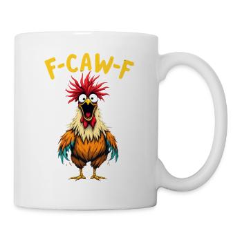F Caw F Hahn in Farbenpracht - Tasse - Weiß - Rechts