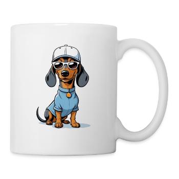 Dachshund Hoodie with Sunglasses - Mug - white - Right