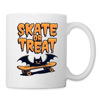 Skate or Treat Skateboard Halloween Bat - Mug - white - Right