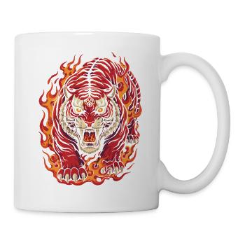Fire Tiger Spirit Design - Mug blanc - blanc - Droite