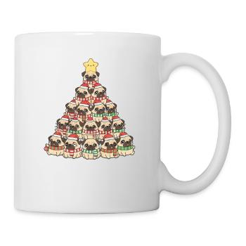 Funny Pug Christmas Tree Whimsical Christmas - Mug - white - Right