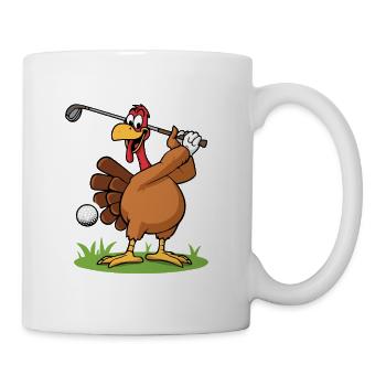 Thanksgiving Humour Turquie Golf - Mug blanc - blanc - Droite