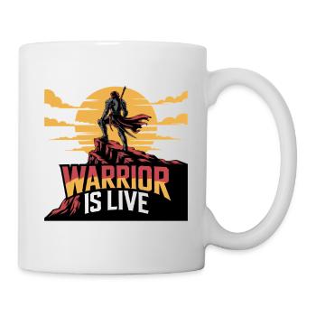 Krieger auf der Klippe Sonnenuntergang - Tasse - Weiß - Rechts