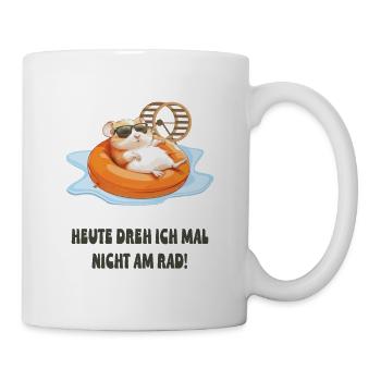 Hamster se relaxant dans la piscine - Mug blanc - blanc - Droite