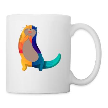 Dessin animé de loutre de mer - Mug blanc - blanc - Droite