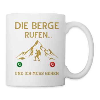 Les montagnes m’appellent et je dois aller dire à la montagne - Mug blanc - blanc - Droite